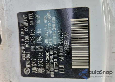 2017 Hyundai Veloster из США, поврежденный, VIN KMHTC6AD1HU323840